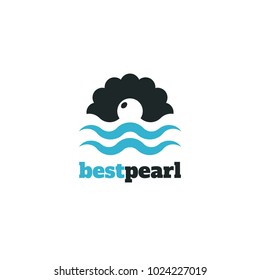 Minimalistic vector logo for marine store or pearl jewels