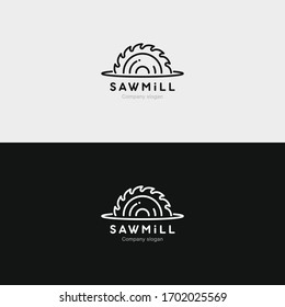 Minimalistic vector logo for sawmills