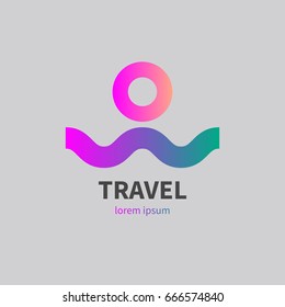 minimalistic vector logo travel