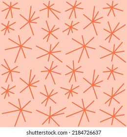 Minimalistic vector seamless pattern with orange stars.