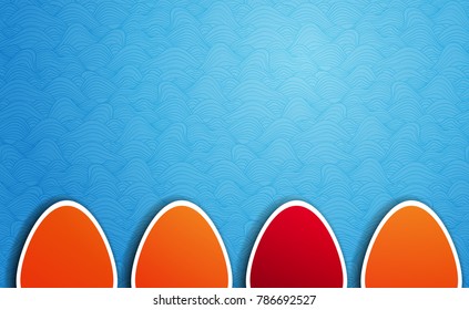 Minimalistic vector template design with Christmas Eggs. Easter special offer.