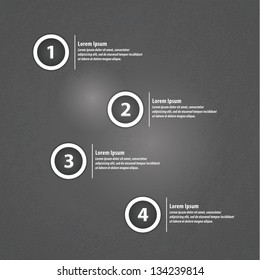 Minimalistic vector template. Four choices, levels or variants in modern design with space for your text. Editable, sizable. Can be use as info graphic.