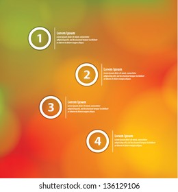Minimalistic vector template with soft natural blurred background. Four choices, variants, levels. For your presentation, website or poster. Editable, sizable friendly.