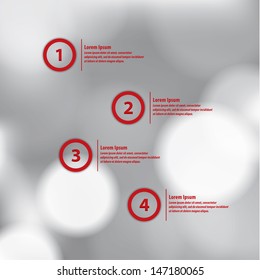 Minimalistic vector template with soft natural blurred background. Four choices, variants, levels. For your presentation, website or poster. Editable, sizable friendly.