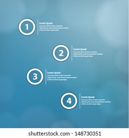 Minimalistic vector template with soft natural blurred background. Four choices, variants, levels. For your presentation, website or poster. Editable, sizable friendly.