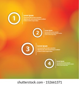 Minimalistic vector template with soft natural blurred background. Four choices, variants, levels. For your presentation, website or poster. Editable, sizable friendly.