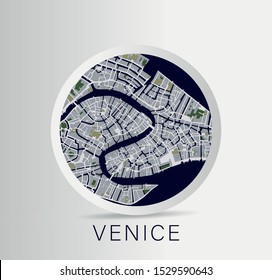 Minimalistic Venice city map icon. Vector Illustration.