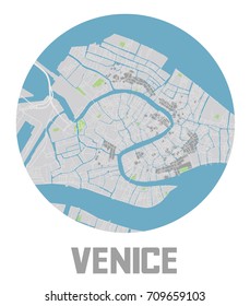 Minimalistic Venice city map icon.