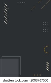 minimalistische vertikale Memphis dunkler Hintergrund mit geometrischen Formen