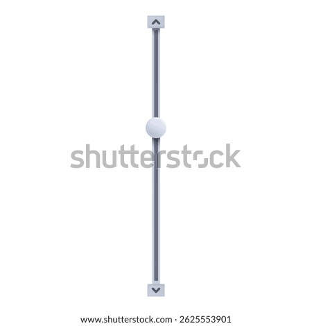 Minimalistic vertical slider allowing user to adjust a value by moving a round handle