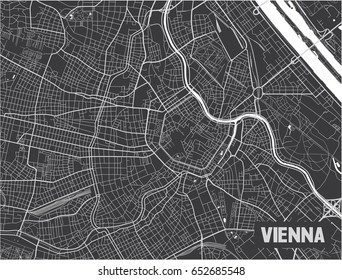 Minimalistic Vienna city map poster design.