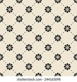 minimalistic vintage floral pattern. can be tiled seamlessly.