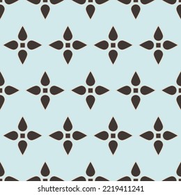 minimalistic vintage geometric seamless pattern. Simple vector abstract background with small flowers, tiny crosses, grid, grid.
