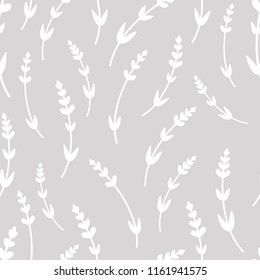 Minimalistic vintage vector seamless pattern of lavender flowers in scandinavian style. For textiles, wallpapers, designer paper, etc.