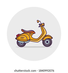 minimalistic vintage vespa vector style outline