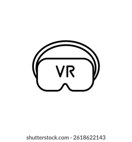 Minimalistic virtual reality headset illustration on plain white background