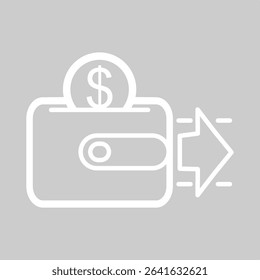 Minimalistic wallet and minus icon for mobile finance UI.