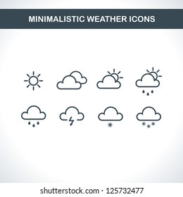 Minimalistic Weather icons. Vector