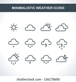 Minimalistic Weather icons. Vector