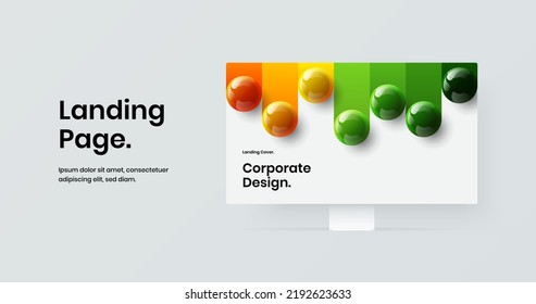 Minimalistic web banner design vector illustration. Vivid desktop mockup site concept.