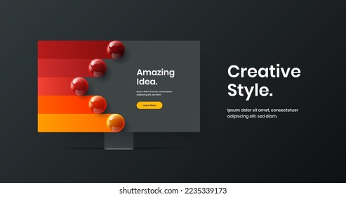 Minimalistic web banner design vector concept. Abstract display mockup presentation illustration.