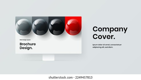 Diseño vectorial de banner web minimalista. Ilustración del sitio de simulación de escritorio limpio.