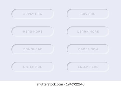 Minimalistic web buttons collection in gray with shadow