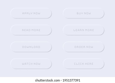 Minimalistic web buttons collection in gray with shadow