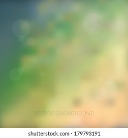 Minimalistic web media backdrop. Editable. Vector blurred background with lens bokeh. Unfocused landscape. Presentation template. Web and mobile interface template. 