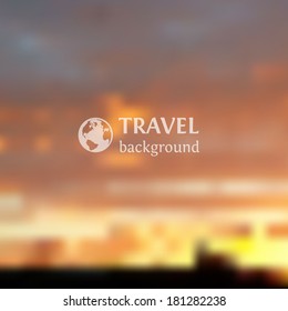Minimalistic web media backdrop. Editable. Vector blurred background. Unfocused night landscape. Presentation template. Web and mobile interface template. 