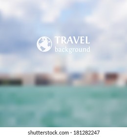 Minimalistic web media backdrop. Editable. Vector blurred background. Unfocused side landscape. Presentation template. Web and mobile interface template. 