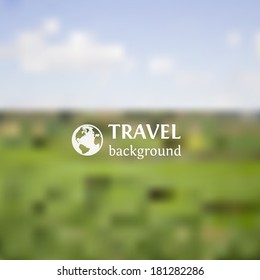 Minimalistic web media backdrop. Editable. Vector blurred background. Unfocused side landscape. Presentation template. Web and mobile interface template. 