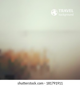Minimalistic web media backdrop. Editable. Vector blurred background. Unfocused autumn landscape. Presentation template. Web and mobile interface template. 
