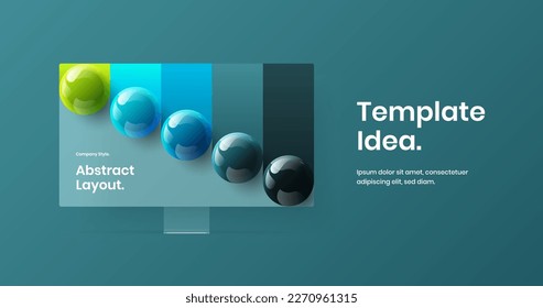 Minimalistic web project vector design template. Modern monitor mockup site screen layout.