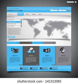 minimalistic website template - with halftone map 