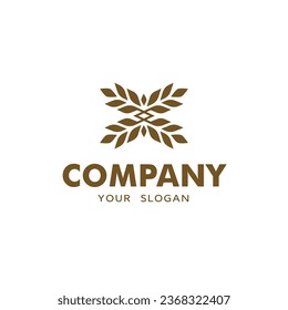 Minimalistic wheat bakery logo vector