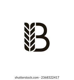 Minimalistic wheat bakery logo vector