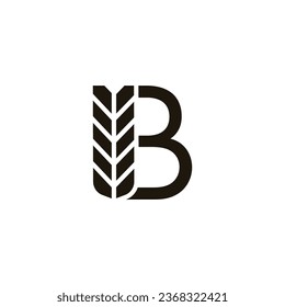 Vector de logotipo de panadería de trigo minimalista