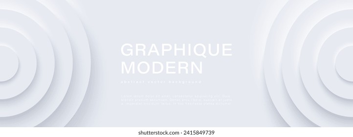 Minimalistischer, abstrakter, weißer Vektorhintergrund mit Kreisen. Abstrakte geometrische Karte, Poster, Banner, Tapete, Deckendesign.