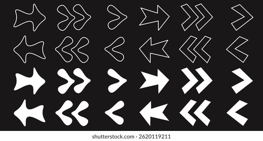 Flechas blancas minimalistas en el fondo oscuro