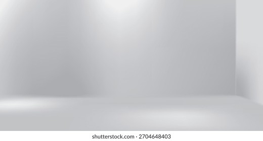 Fondo blanco minimalista con luz suave para presentaciones o exhibiciones de productos.