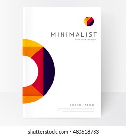 Minimalistic white brochure template. Book design creative concept  cover for catalog, report, brochure. abstract geometric background. 