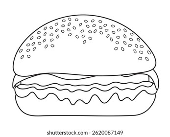 Minimalistic white burger on the white background