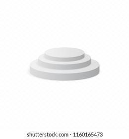 Minimalistic White and Gray Podium Platform 3D Illustration