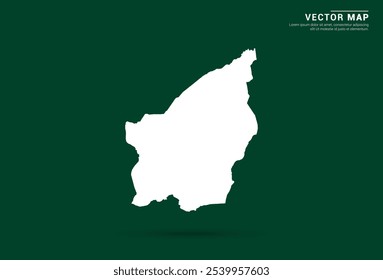 Mapa branco minimalista de San Marino em um fundo verde profundo, design vetorial.