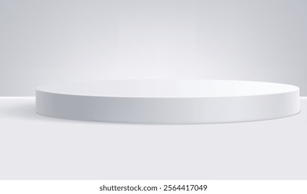 A minimalistic white pedestal placed on a clean white background, ideal for showcasing products or creating sleek, modern visual designs.