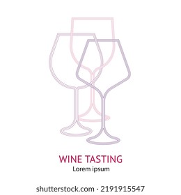 Plantilla de logotipo de vino minimalista. Diseño de logotipos para catas de vinos, bodega, bodega o viñedos. 