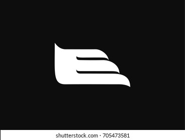 Minimalistic wing stylized icon logo template