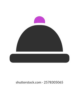 A minimalistic winter hat icon design in dark color