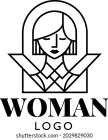 Minimalistic Woman Logo. Feminist Logo Lineart Minimalist